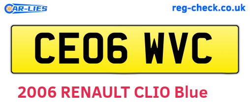 CE06WVC are the vehicle registration plates.