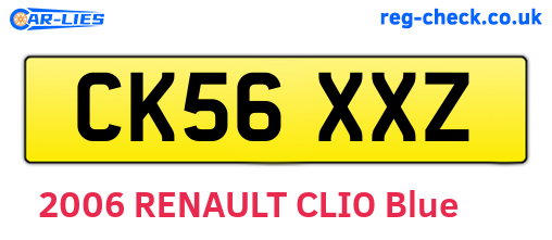 CK56XXZ are the vehicle registration plates.