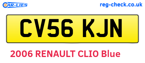 CV56KJN are the vehicle registration plates.