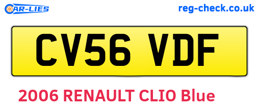 CV56VDF are the vehicle registration plates.