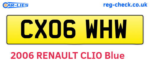 CX06WHW are the vehicle registration plates.
