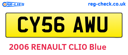 CY56AWU are the vehicle registration plates.