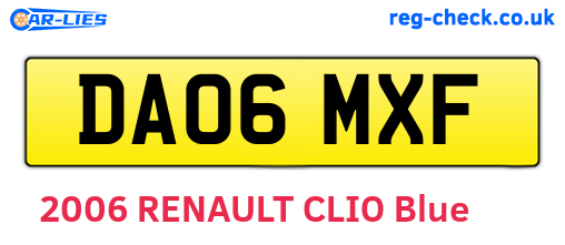 DA06MXF are the vehicle registration plates.