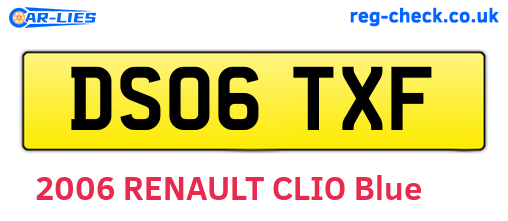 DS06TXF are the vehicle registration plates.