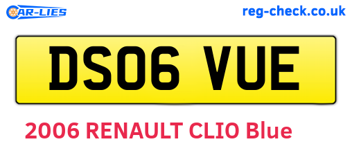 DS06VUE are the vehicle registration plates.