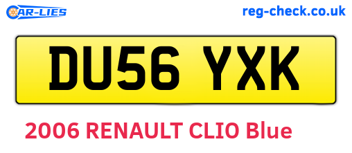 DU56YXK are the vehicle registration plates.