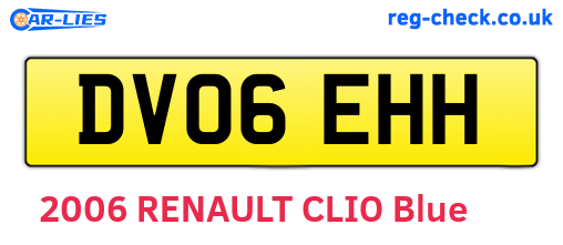 DV06EHH are the vehicle registration plates.