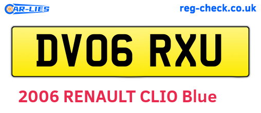 DV06RXU are the vehicle registration plates.