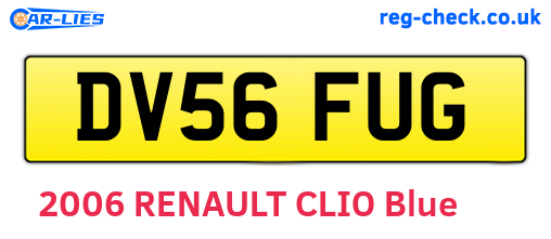 DV56FUG are the vehicle registration plates.