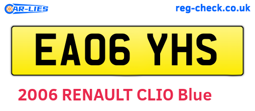 EA06YHS are the vehicle registration plates.