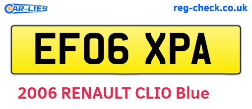 EF06XPA are the vehicle registration plates.