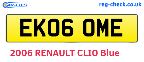 EK06OME are the vehicle registration plates.