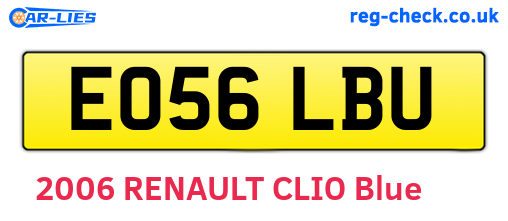 EO56LBU are the vehicle registration plates.