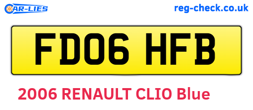 FD06HFB are the vehicle registration plates.