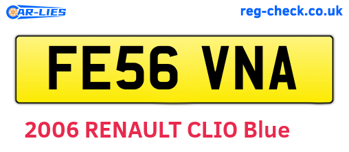 FE56VNA are the vehicle registration plates.