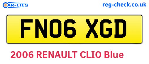 FN06XGD are the vehicle registration plates.