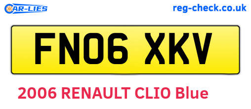 FN06XKV are the vehicle registration plates.