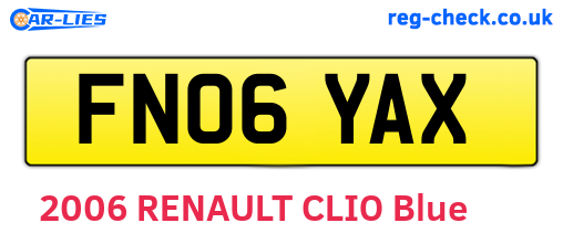 FN06YAX are the vehicle registration plates.