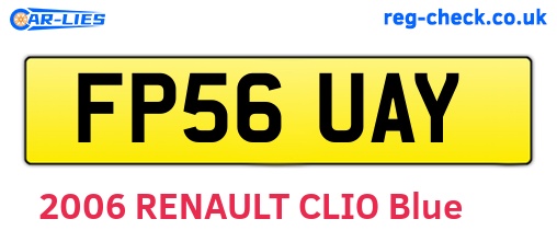 FP56UAY are the vehicle registration plates.