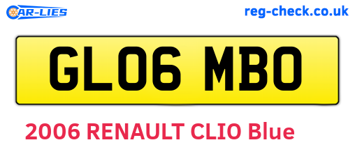 GL06MBO are the vehicle registration plates.