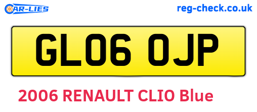 GL06OJP are the vehicle registration plates.