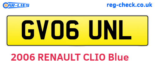 GV06UNL are the vehicle registration plates.