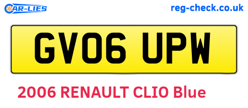 GV06UPW are the vehicle registration plates.