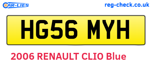 HG56MYH are the vehicle registration plates.