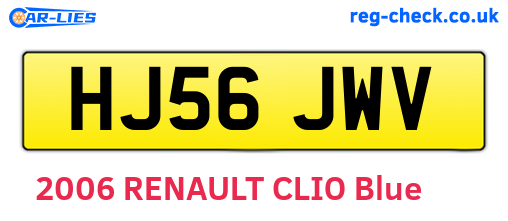 HJ56JWV are the vehicle registration plates.