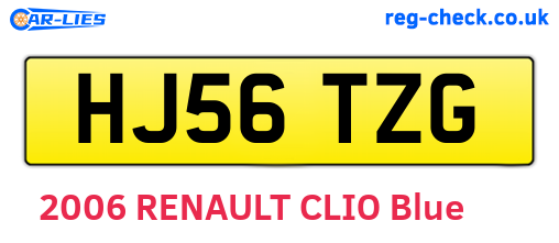 HJ56TZG are the vehicle registration plates.