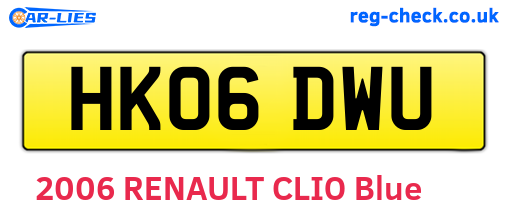 HK06DWU are the vehicle registration plates.