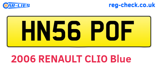 HN56POF are the vehicle registration plates.