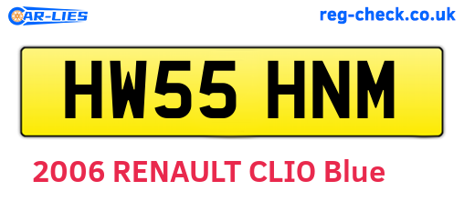HW55HNM are the vehicle registration plates.