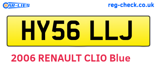HY56LLJ are the vehicle registration plates.
