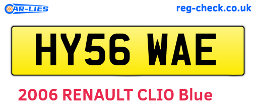 HY56WAE are the vehicle registration plates.