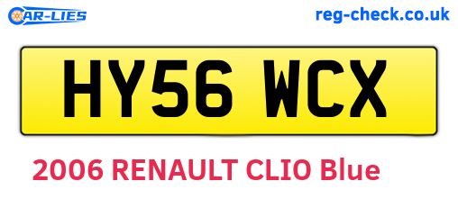 HY56WCX are the vehicle registration plates.