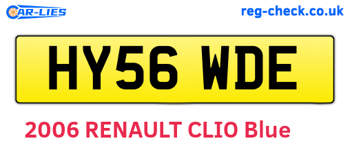 HY56WDE are the vehicle registration plates.