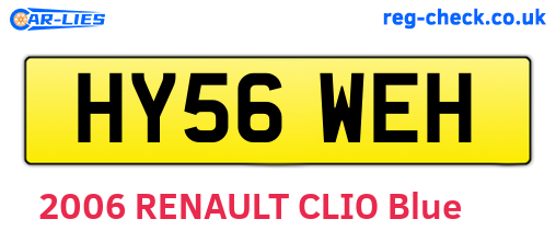 HY56WEH are the vehicle registration plates.