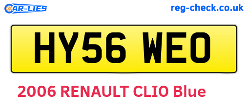 HY56WEO are the vehicle registration plates.