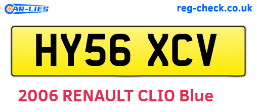 HY56XCV are the vehicle registration plates.