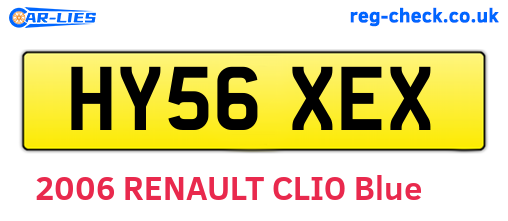 HY56XEX are the vehicle registration plates.