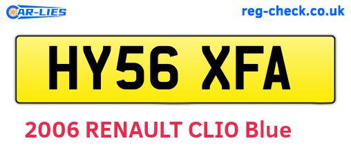HY56XFA are the vehicle registration plates.