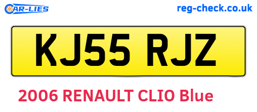 KJ55RJZ are the vehicle registration plates.