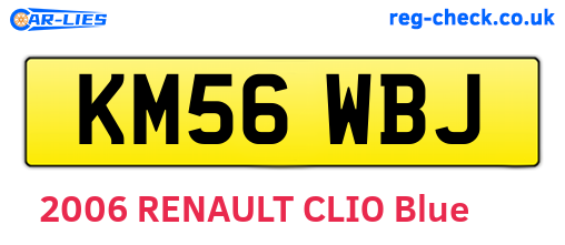 KM56WBJ are the vehicle registration plates.