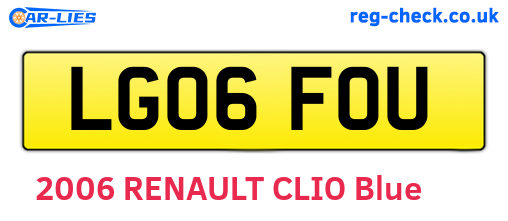 LG06FOU are the vehicle registration plates.