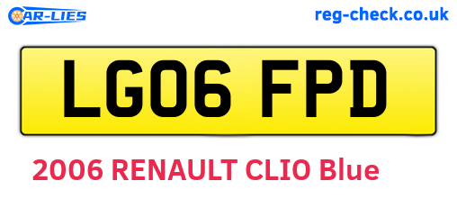 LG06FPD are the vehicle registration plates.