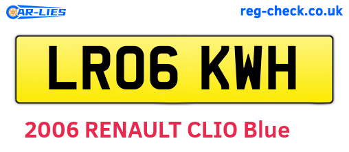 LR06KWH are the vehicle registration plates.