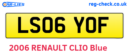 LS06YOF are the vehicle registration plates.