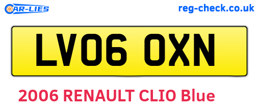 LV06OXN are the vehicle registration plates.