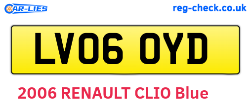 LV06OYD are the vehicle registration plates.